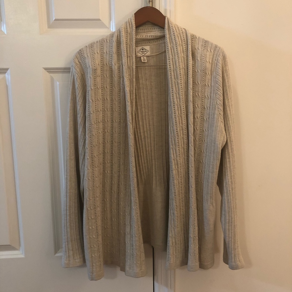 Women’s Cream Size 1X Cardigan St. John’s Bay